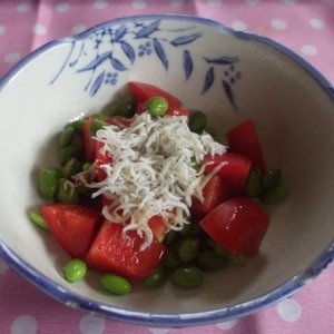 トマトと枝豆としらすの和え物☆すだち風味